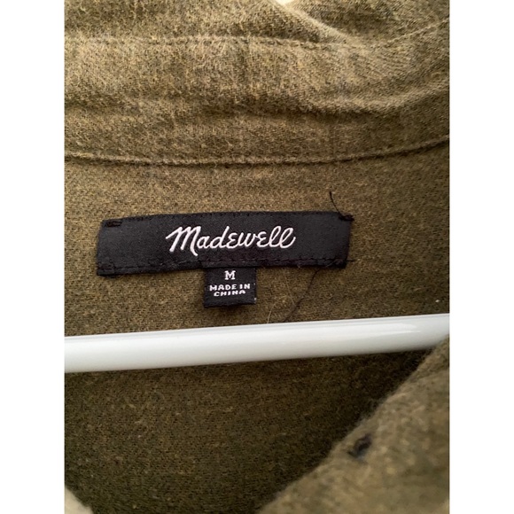 Madewell Olive Green Cotton Flannel Button Down Top/Popover - Picture 2 of 4